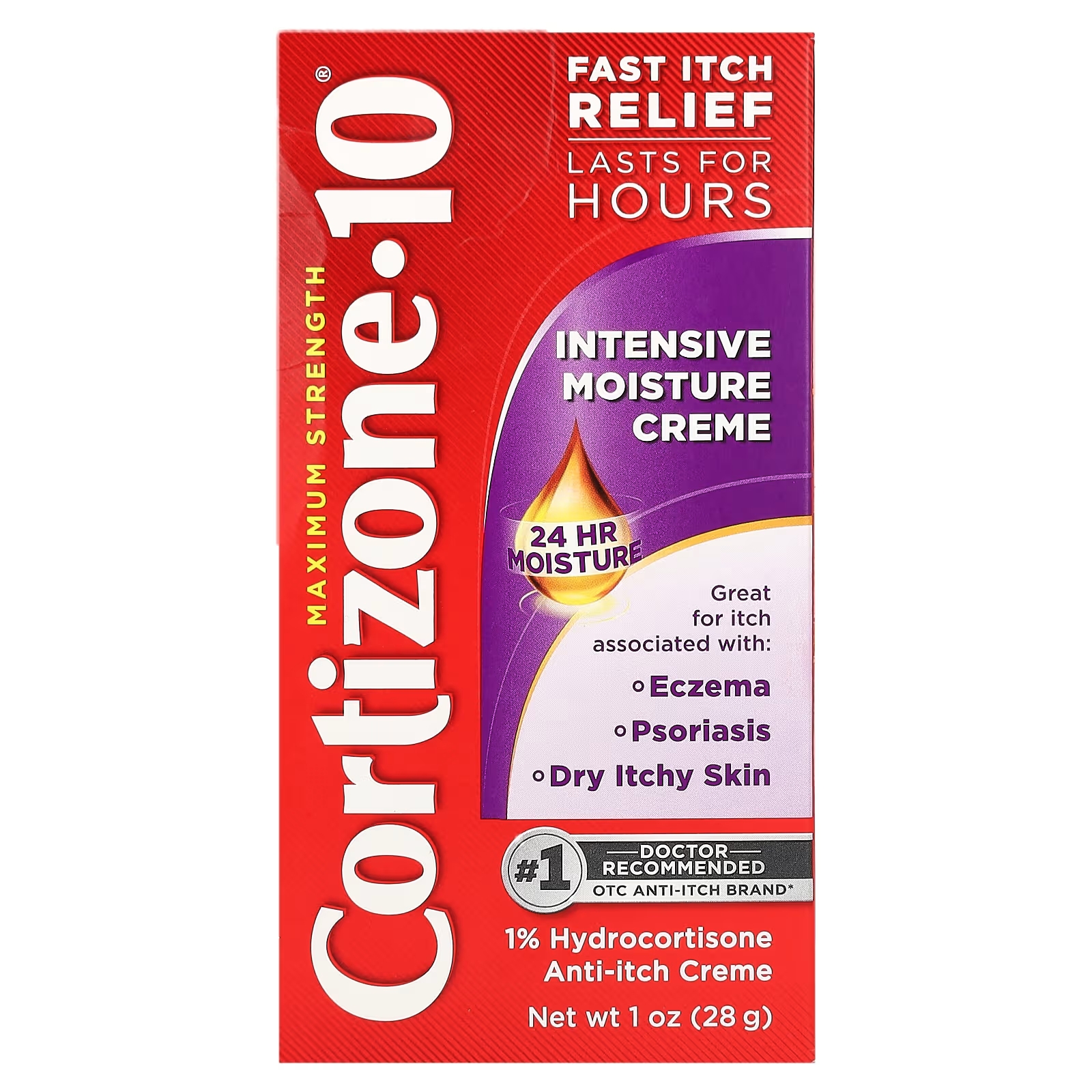 Крем увлажняющий Cortizone 10 Maximum Strength, 28 г крем cortizone 10 maximum strength для чувствительной кожи 56 г