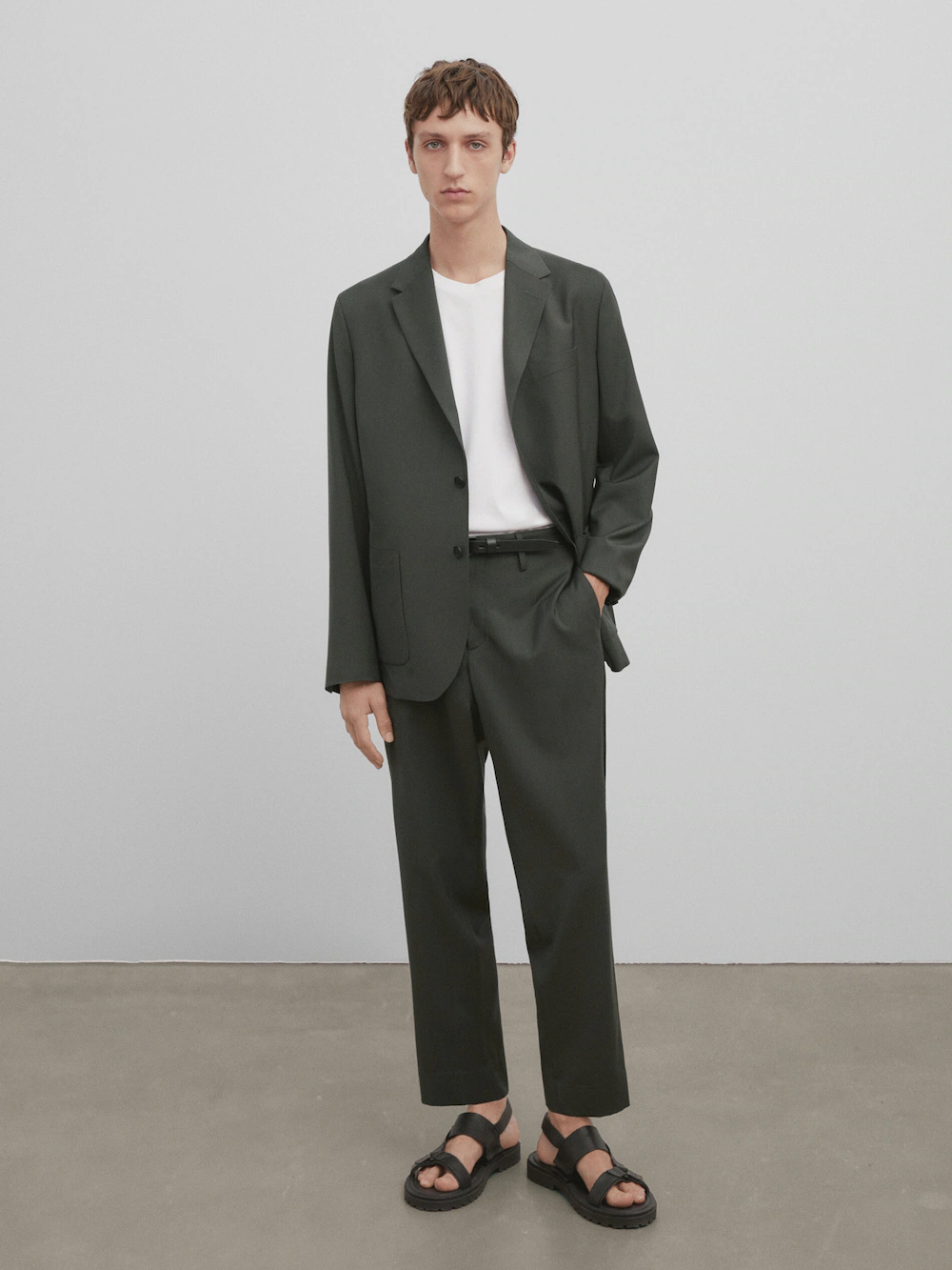 

Брюки cold wool suit - studio Massimo Dutti, зеленый