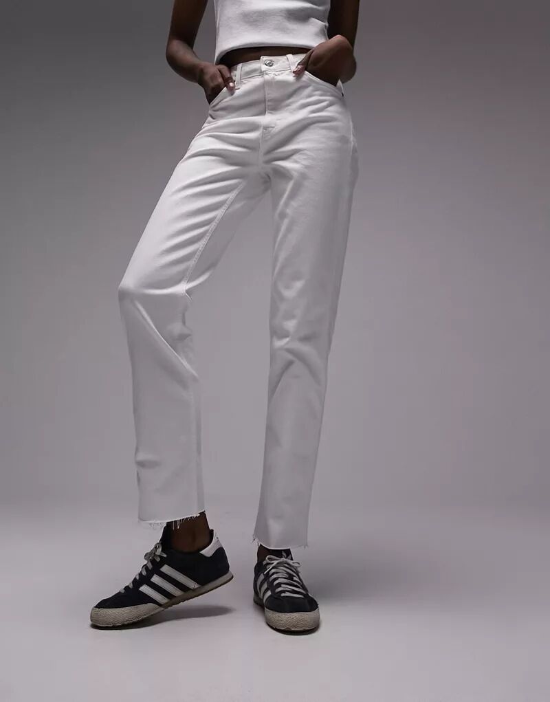 Белые джинсы прямого кроя Topshop белые джинсы прямого кроя pull