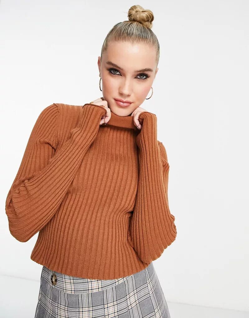 

Рыжая водолазка в рубчик ASOS