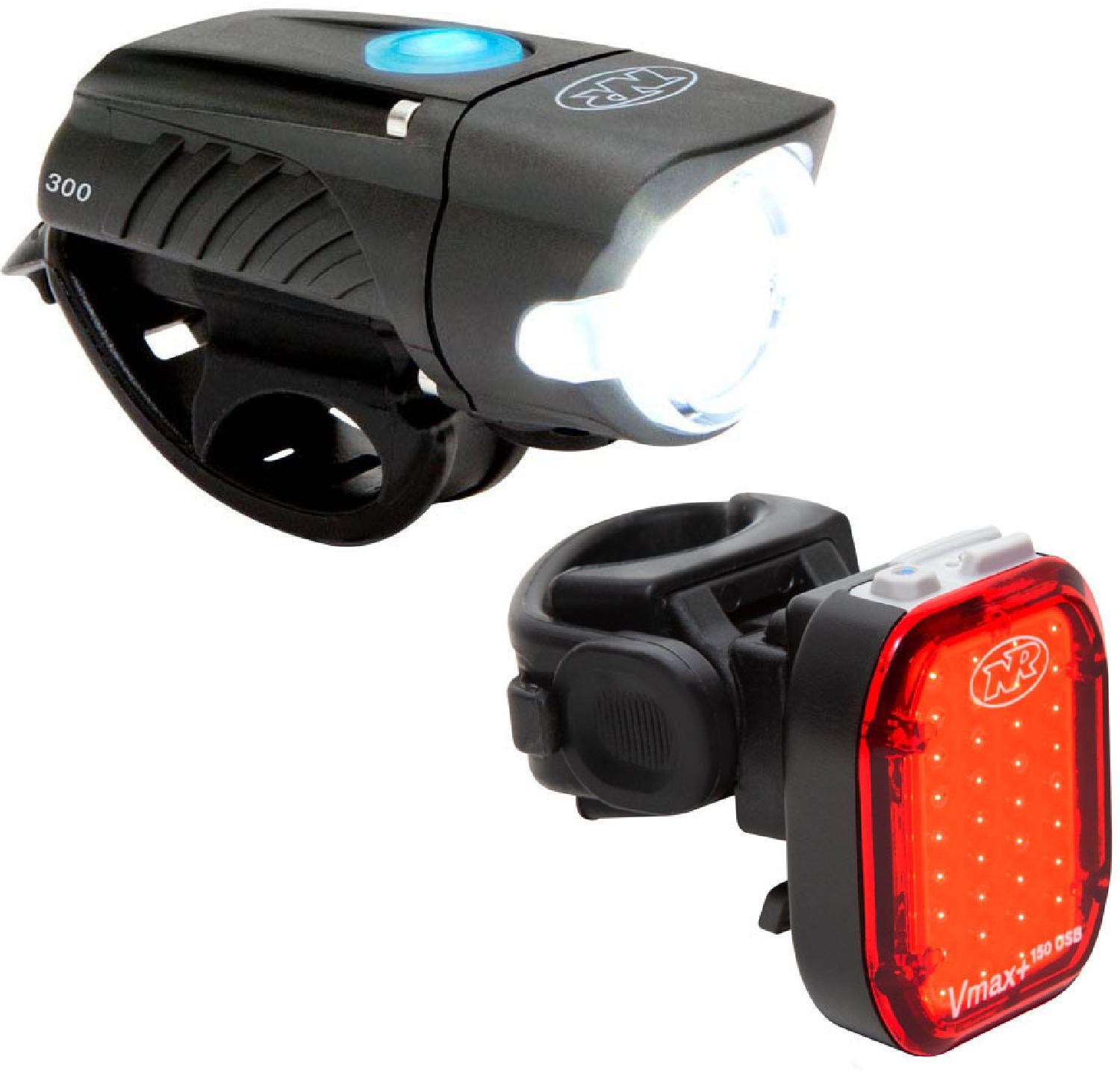 Комплект передних велосипедных фонарей Swift 300 / задних Vmax+ 150 NiteRider, черный
