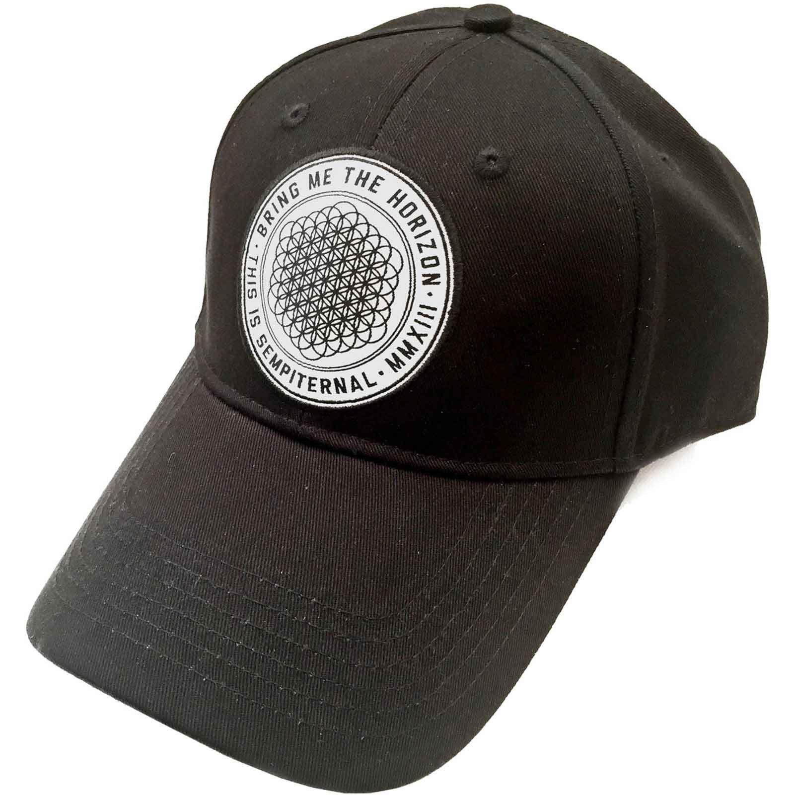 Бейсбольная кепка Sempiternal с логотипом Band и ремешком на спине Bring Me The Horizon, черный