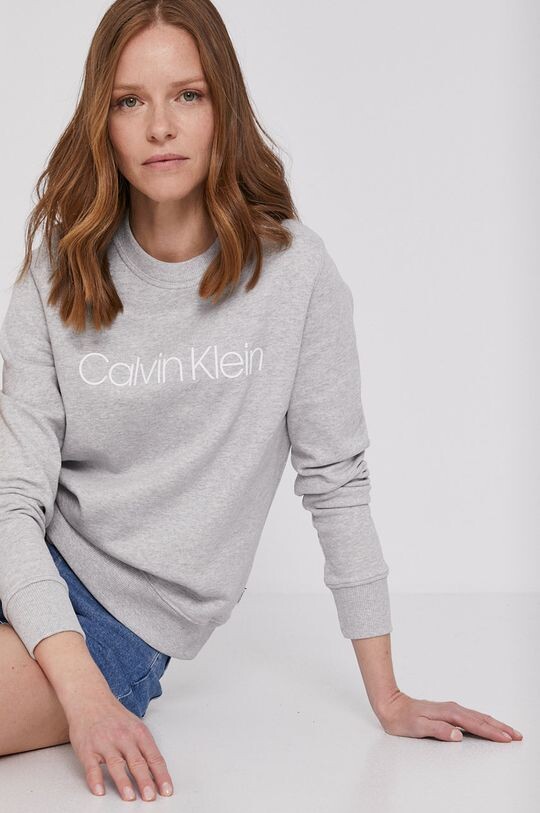 

Хлопковая толстовка Calvin Klein, серый