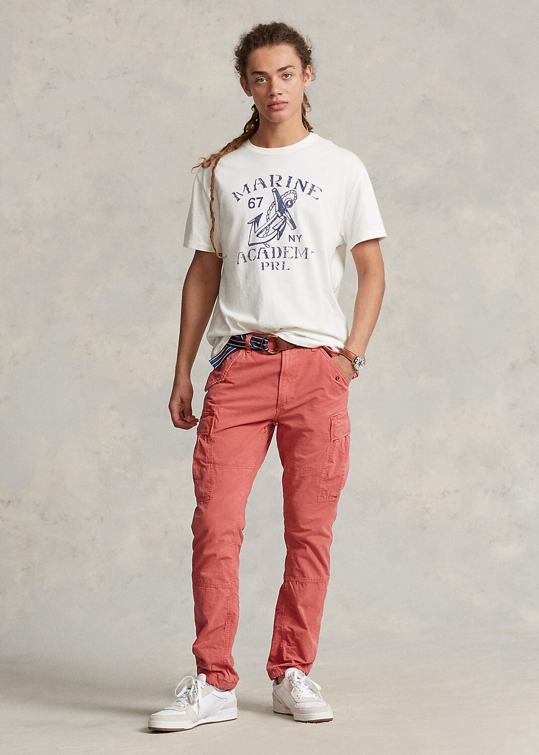 

Брюки-карго Slim Fit из окрашенной в готовом виде парусины