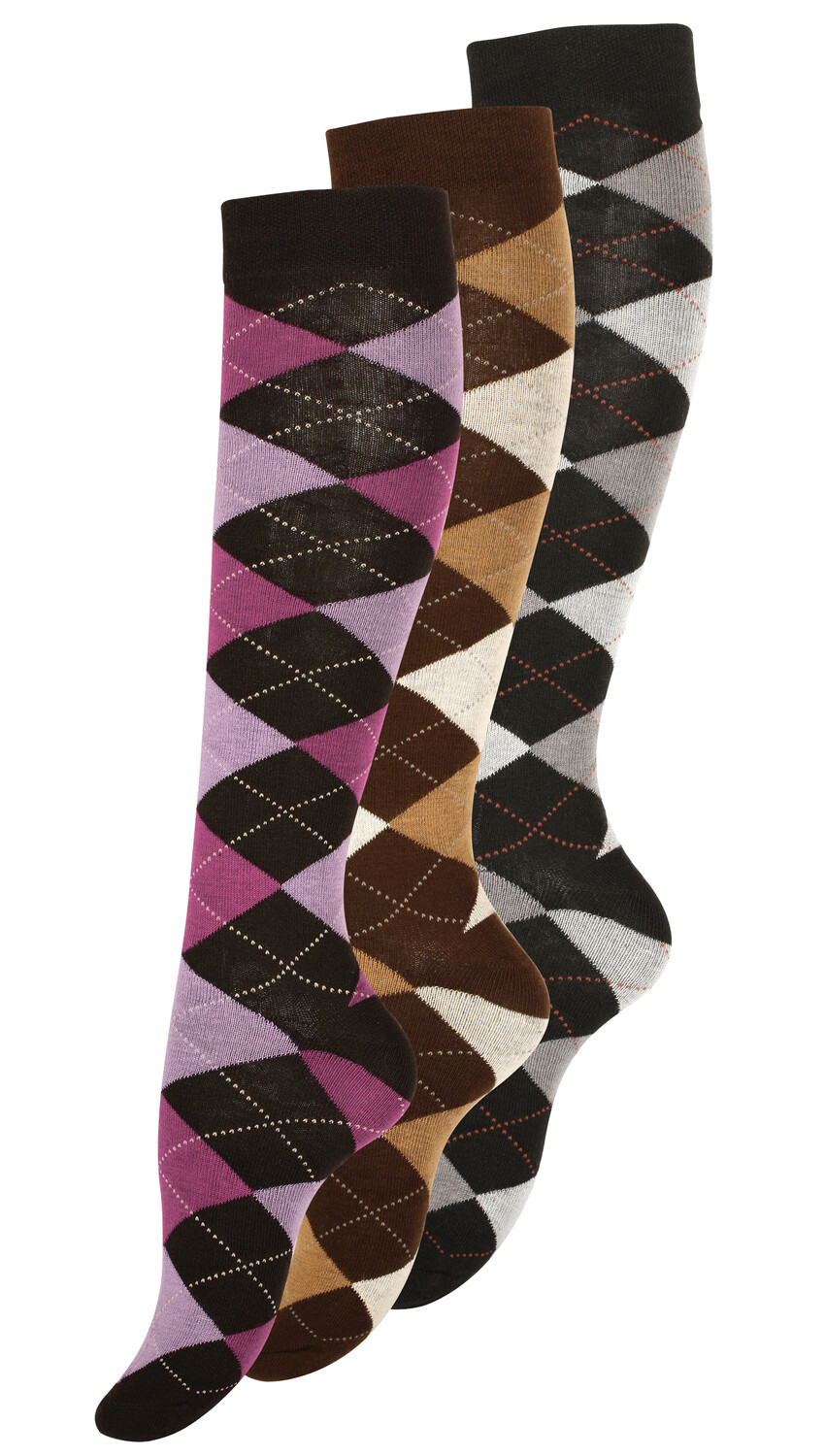

Носки Yenita Kniestrümpfe 3 шт, im klassischen Karodesign, красочный