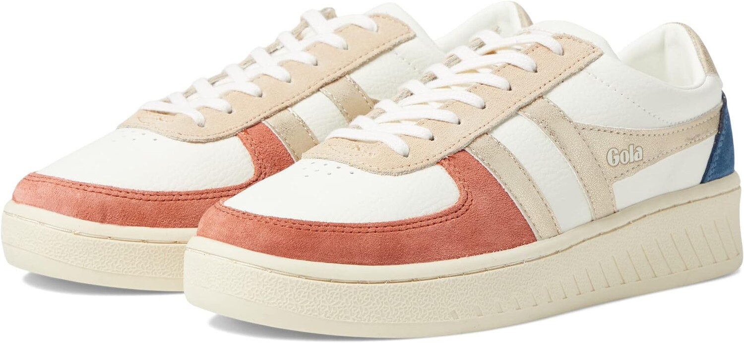 

Кроссовки Grandslam Quadrant Gola, цвет Off-White/Orange Spice/Gold/Ink, Белый