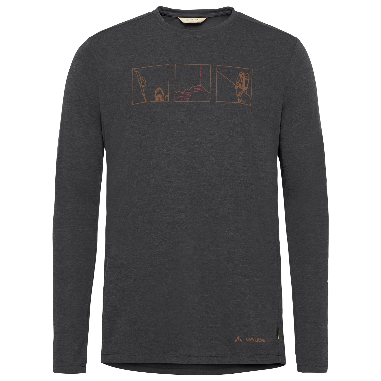Лонгслив Vaude Rosemoor L/S T Shirt III, цвет Black/Silt Brown