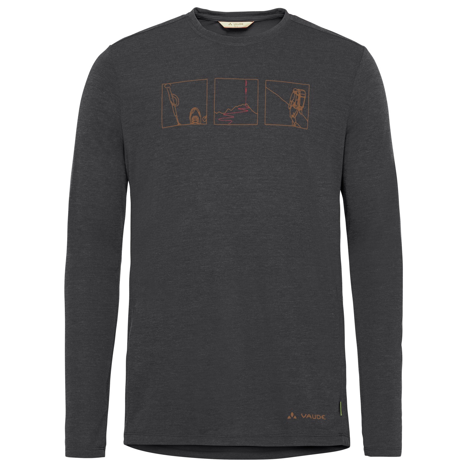 

Лонгслив Vaude Rosemoor L/S T Shirt III, цвет Black/Silt Brown