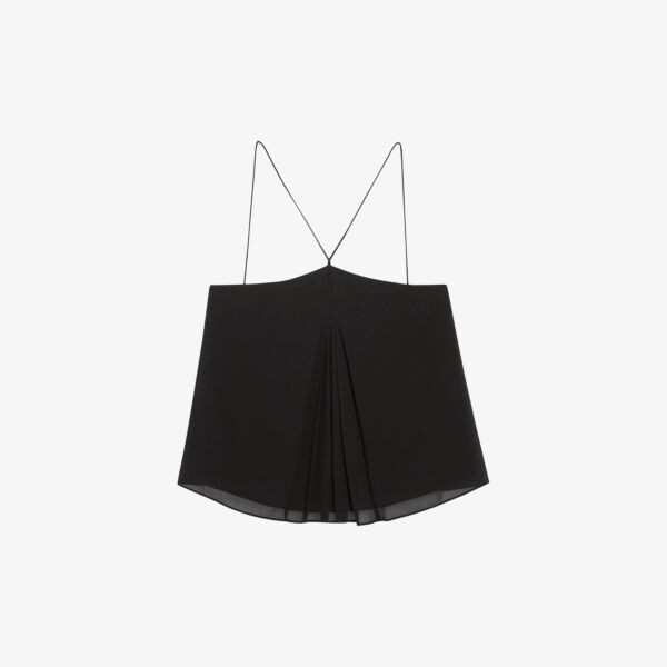

Тканый топ со складками и перекрестными бретелями Claudie Pierlot, цвет noir / gris