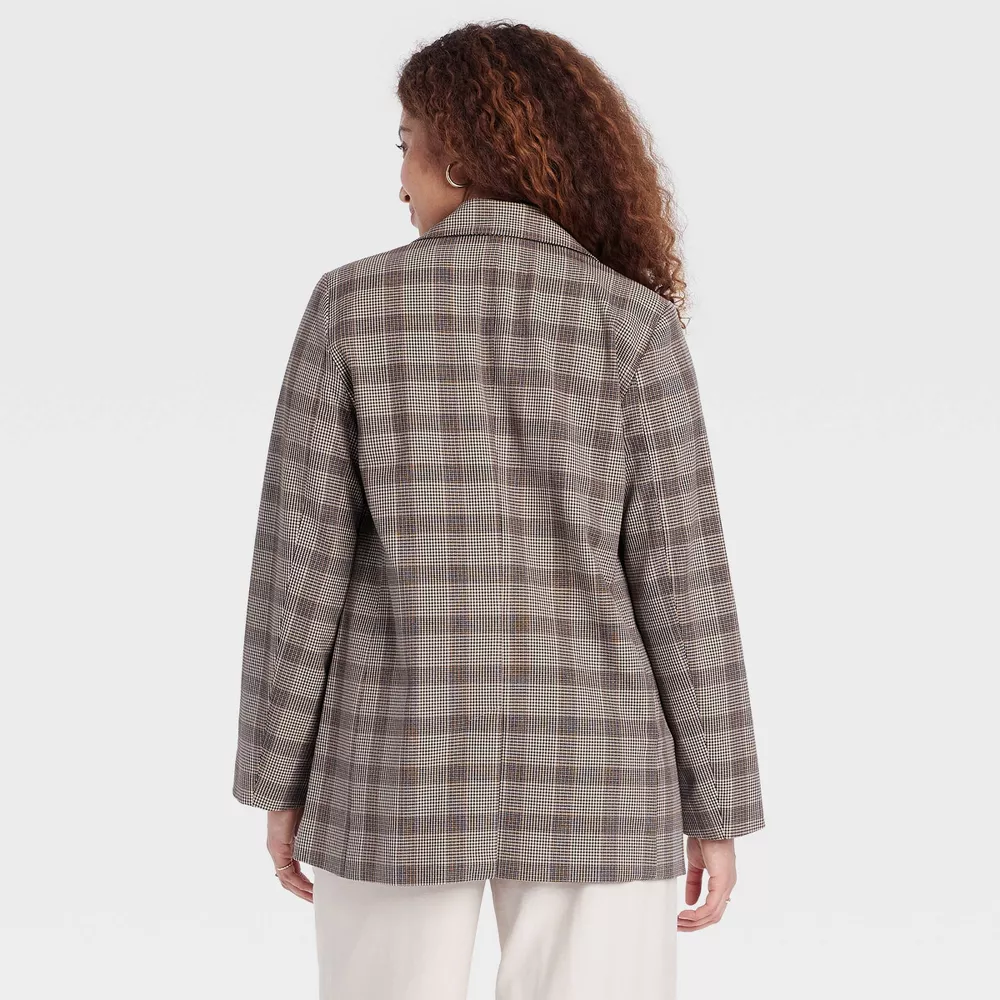 

Женский двубортный пиджак - A New Day, цвет Brown Plaid