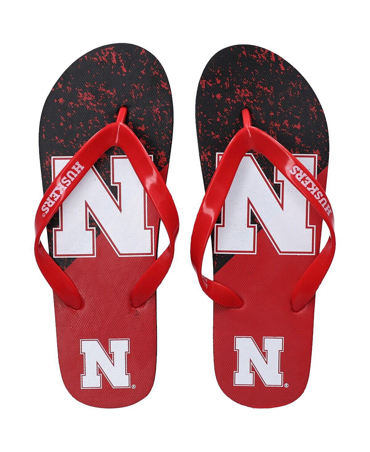 

Мужские и женские шлепанцы с большим логотипом Nebraska Huskers FOCO
