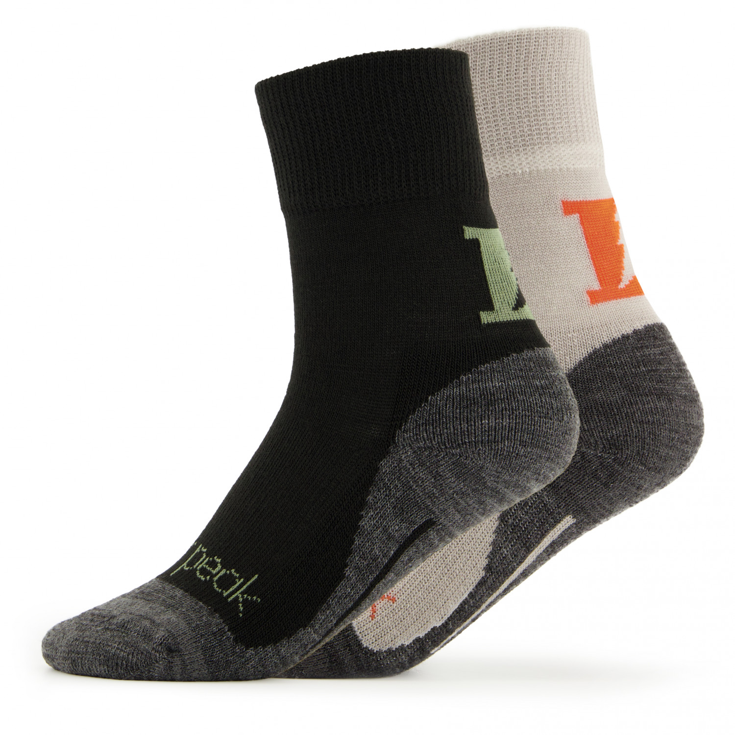 Походные носки Heber Peak Kid's EvergreenHe Hiking Crew Socks 2 Pack, цвет Black, Grey