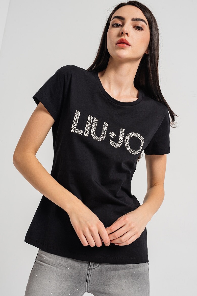 

Футболка с декоративными камнями Liu Jo, черный