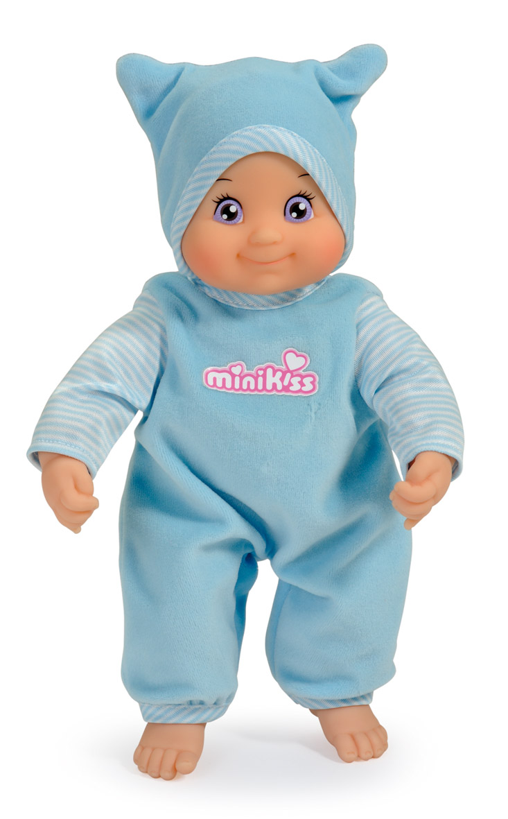Кукла Smoby Minikiss, синий кукла малыш smoby розовый