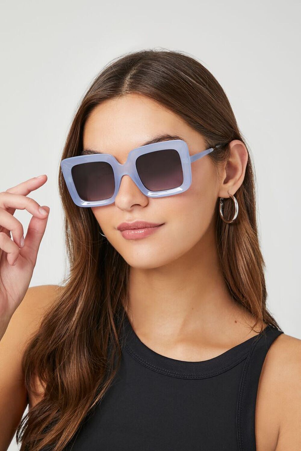 

Солнцезащитные очки в квадратной оправе Forever 21, синий