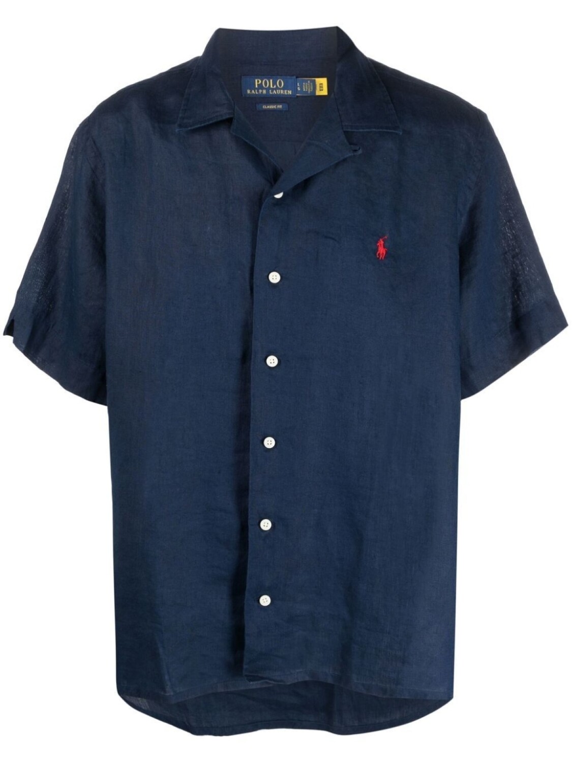 

Polo Ralph Lauren льняная рубашка с вышитым логотипом, синий