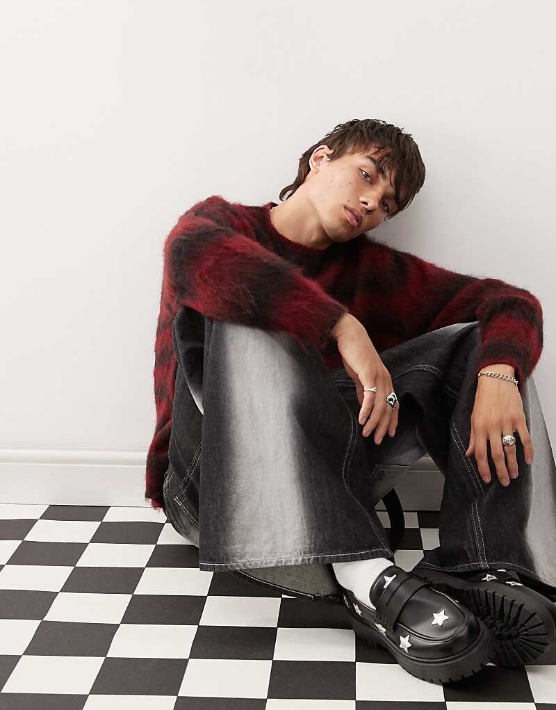 

Cheap Monday – Rad – Черные джинсы с очень широкими штанинами и эффектом потертости