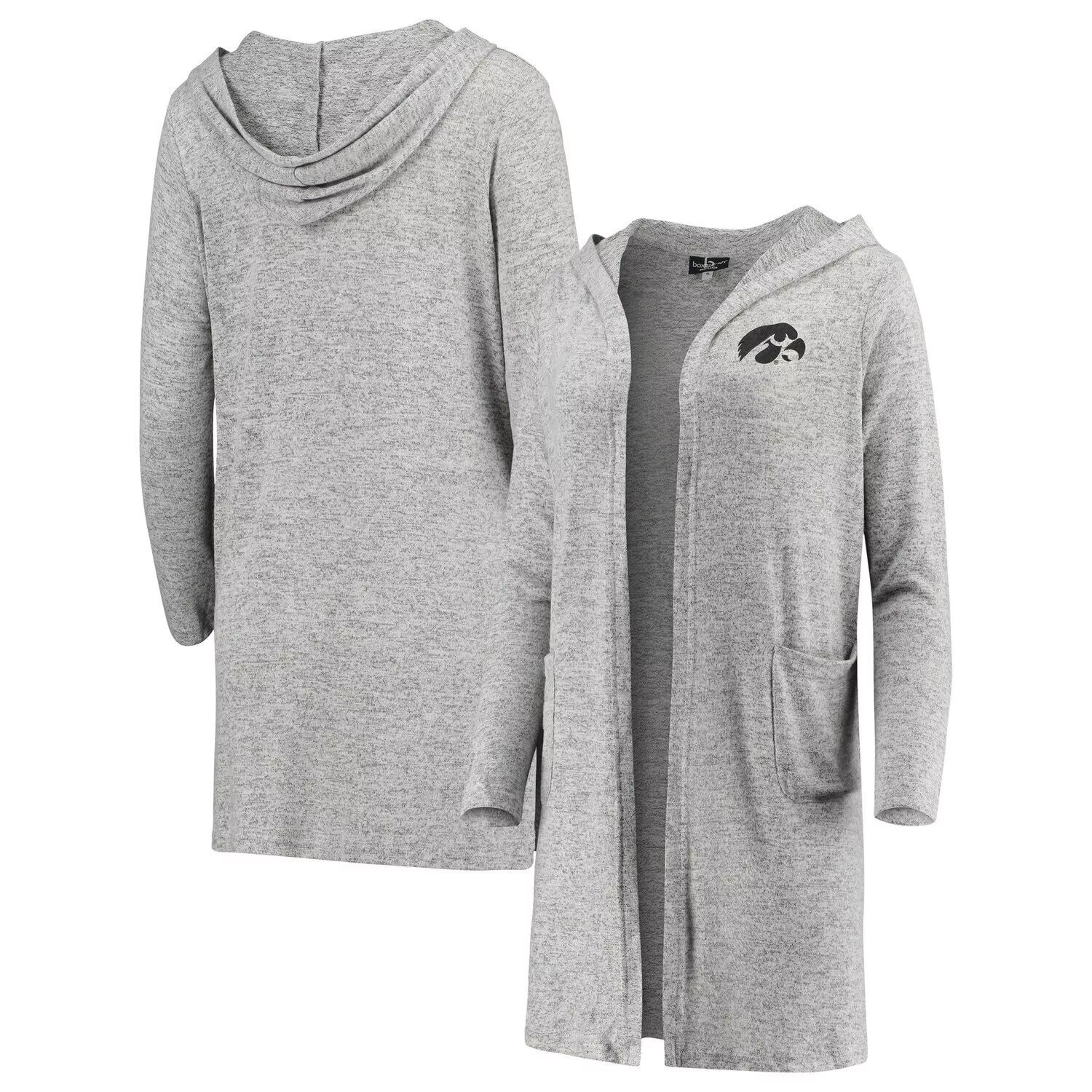 

Женский серый кардиган с капюшоном Iowa Hawkeyes Cuddle Soft Duster Tri-Blend