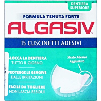 

ALGASIV Superior клейкие наклейки для зубных протезов, 15 шт.