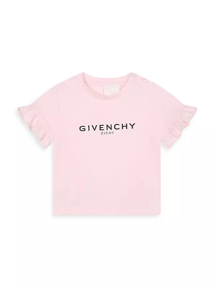 

Футболка с воланами и логотипом для маленьких девочек Givenchy, цвет marshmallow