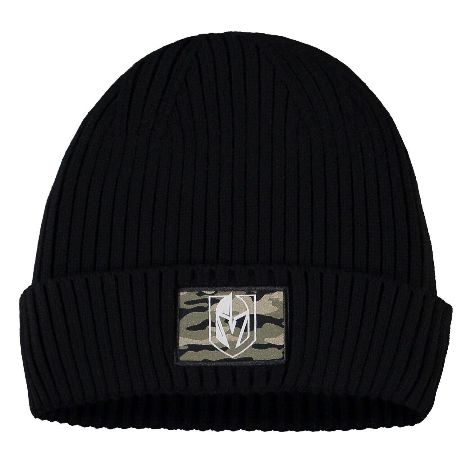 

Мужская вязаная шапка с манжетами в стиле милитари adidas Black Vegas Golden Knights
