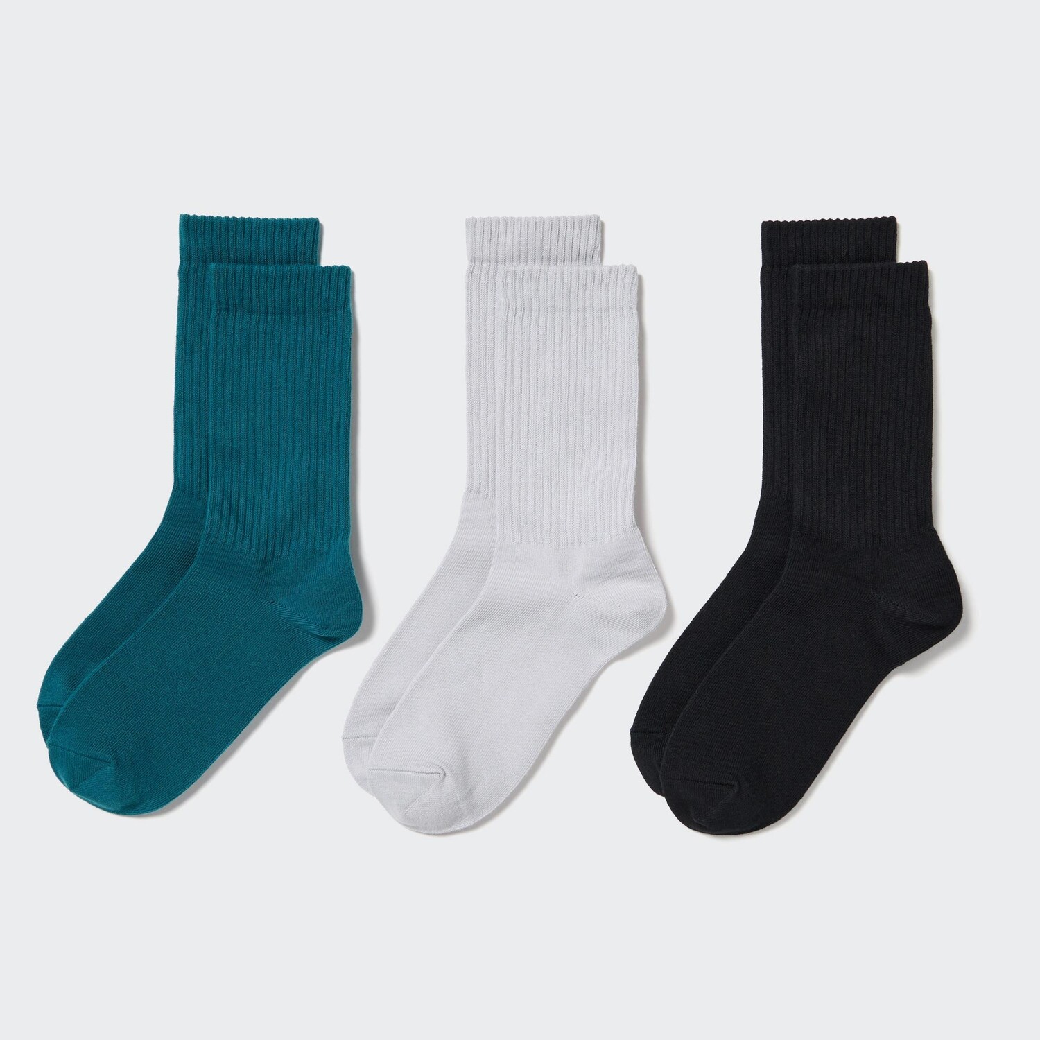 

Носки в рубчик (три пары) Uniqlo, зеленый