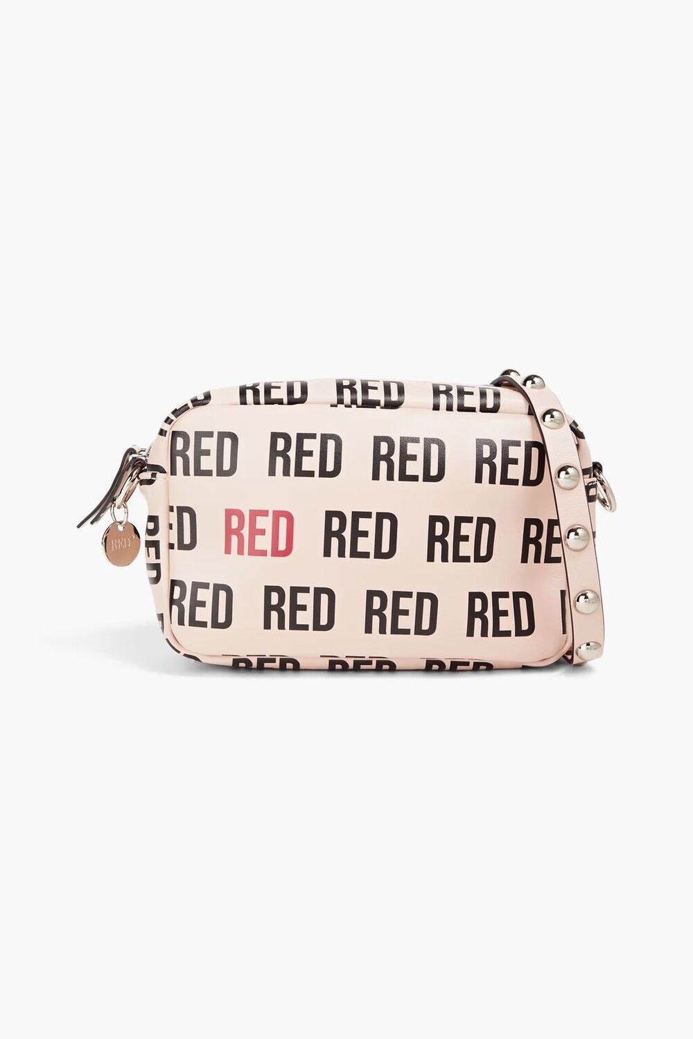 

Кожаная сумка через плечо с принтом Red(V), пастельно-розовый