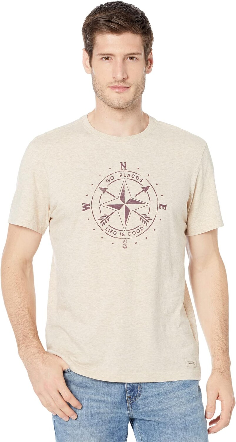 

Футболка Go Places Compass Crusher-Lite Life is Good, цвет Heather Almond