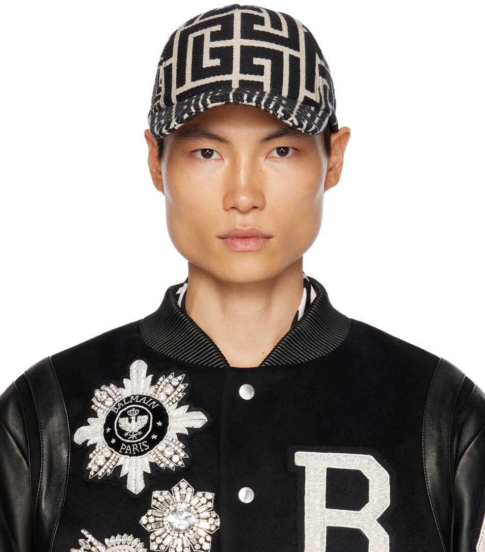 

Черно-белая жаккардовая кепка Balmain