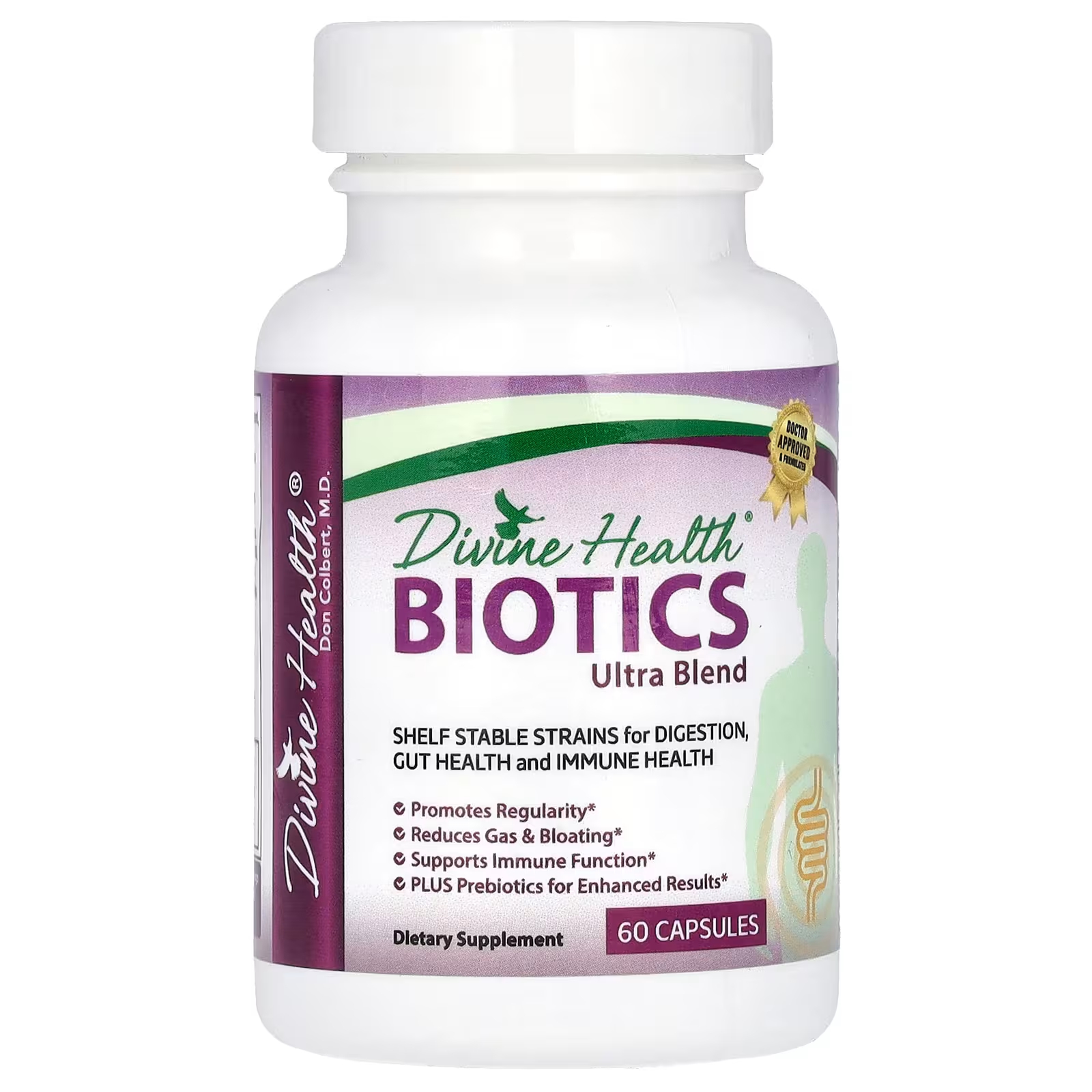 Пищевая добавка Divine Health Biotics Ultra Blend, 60 капсул пищевая добавка divine health живой криль 60 мягких таблеток
