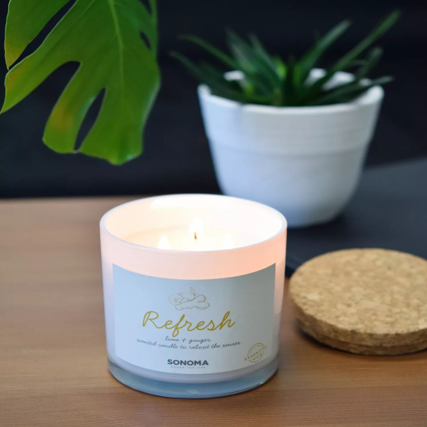 

Sonoma Goods For Life Spa Refresh Банка для свечей с 3 фитилями