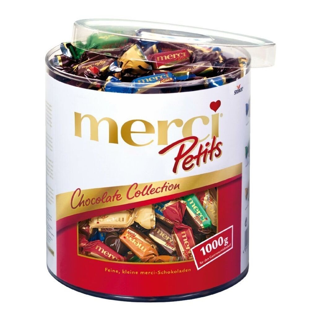 

Merci Chocolate Collection Изысканные шоколадные конфеты в 7 вкусных сортах 1000г Storck