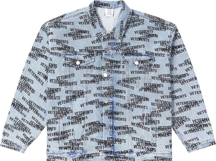 

Куртка Vetements Stamped Logo Denim 'Blue', синий