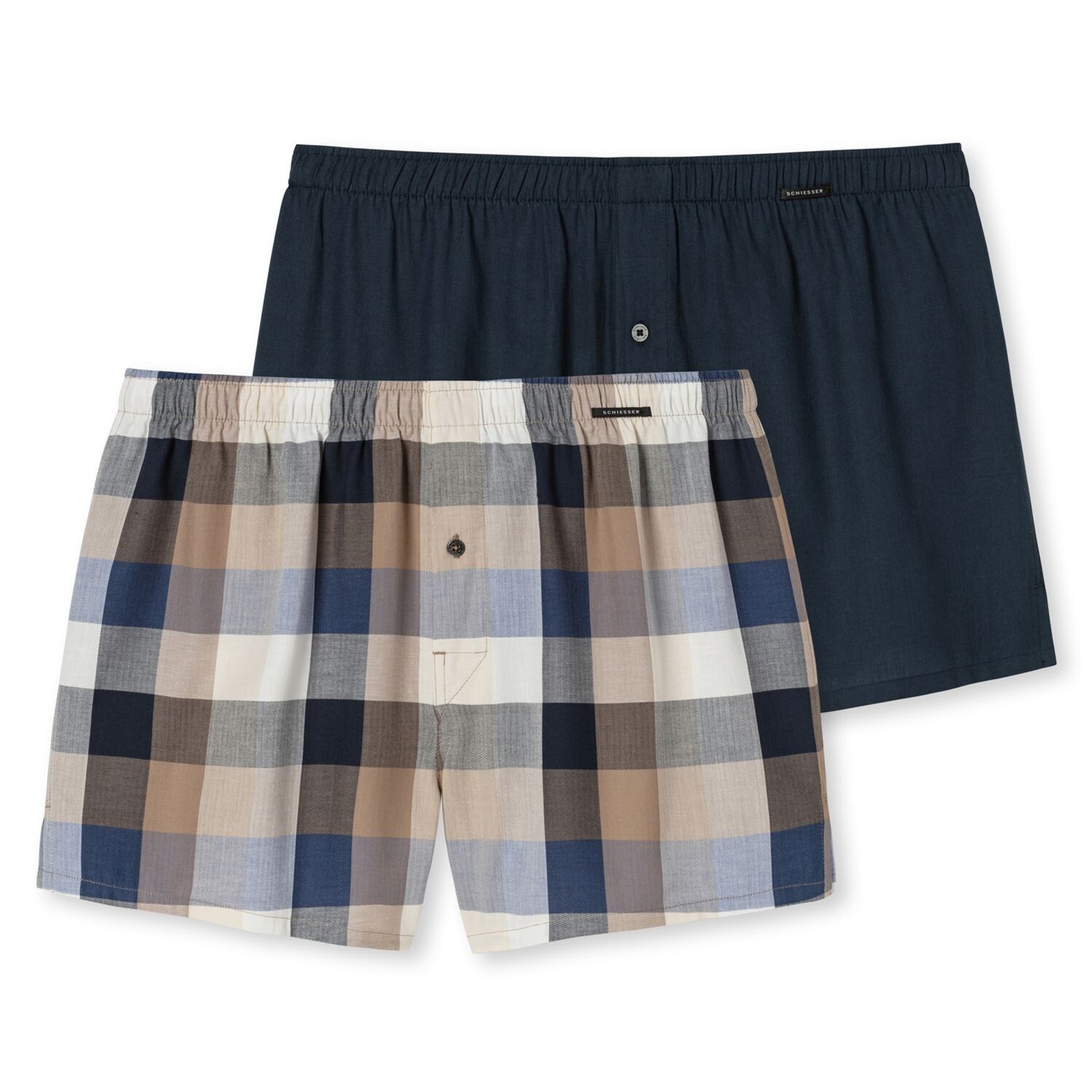 

Боксеры Schiesser Webs 2 шт, цвет Navy Blau Kariert