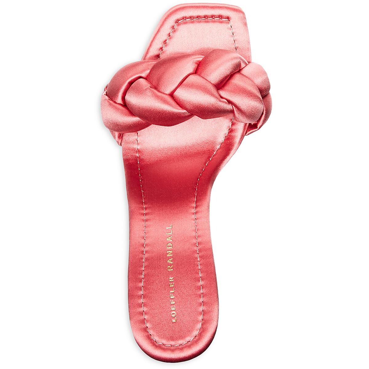 

Женские атласные шлепанцы Freya с плетеной отделкой Loeffler Randall, цвет Bubblegum