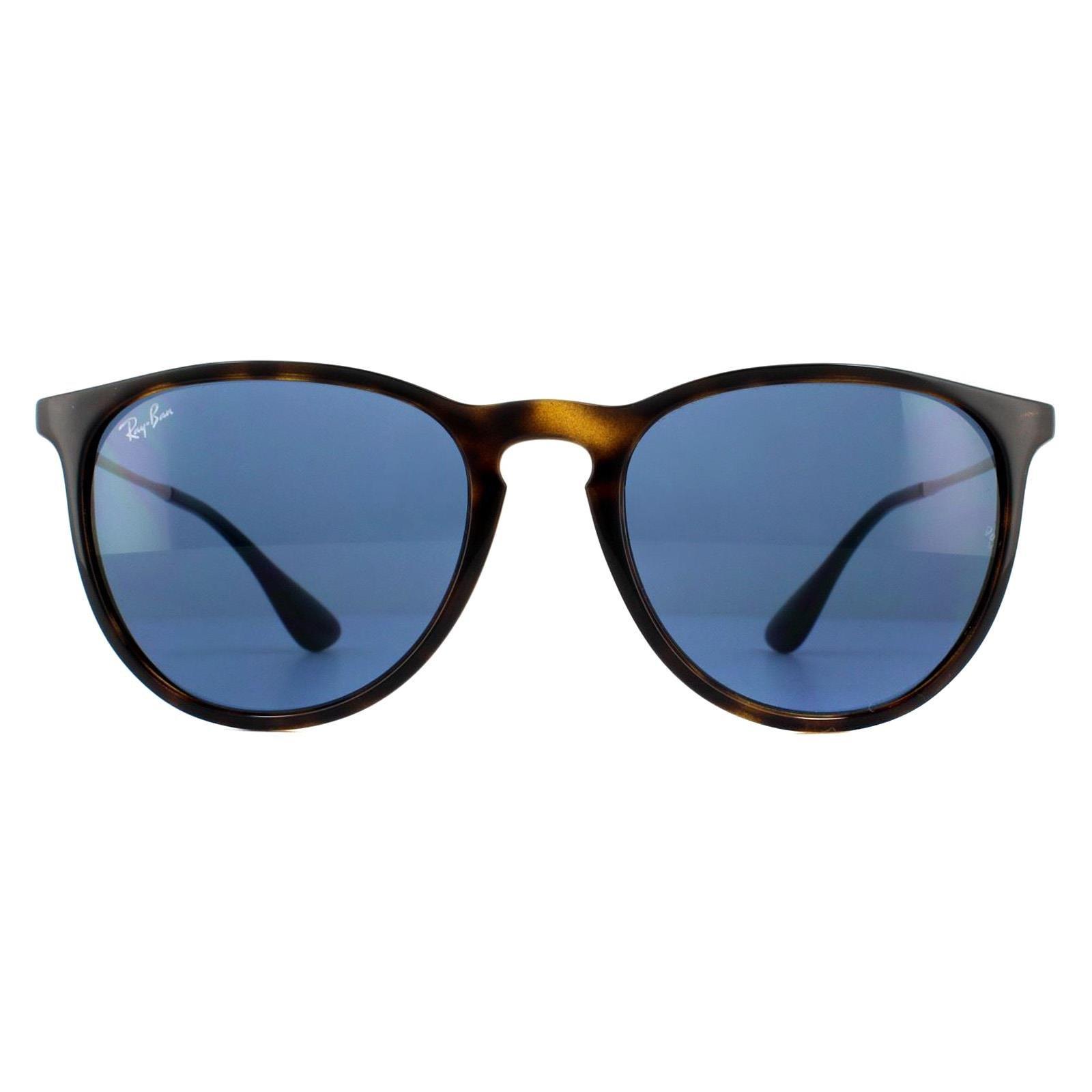 Круглые темно-синие солнцезащитные очки Havana Erika 4171 Ray-Ban, коричневый солнцезащитные очки mark o day corsica dark havana