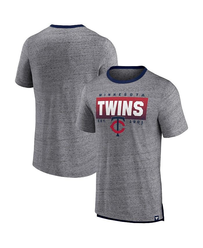 

Мужская серая футболка с логотипом Minnesota Twins Iconic Team Element в крапинку Ringer Fanatics, серый