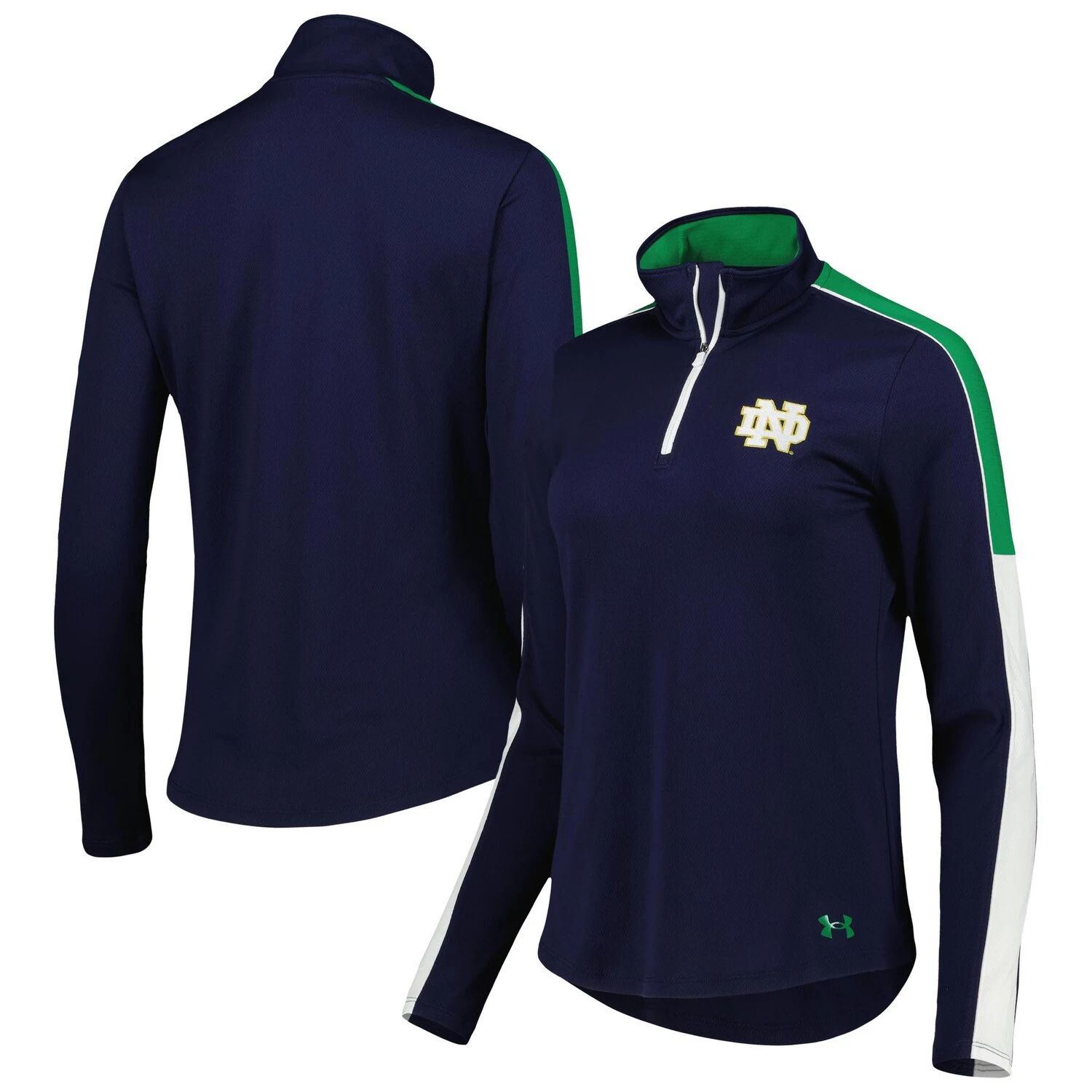 

Женская темно-синяя куртка Under Armour Notre Dame Fighting Irish Team Tech с молнией на четверть Under Armour, Синий