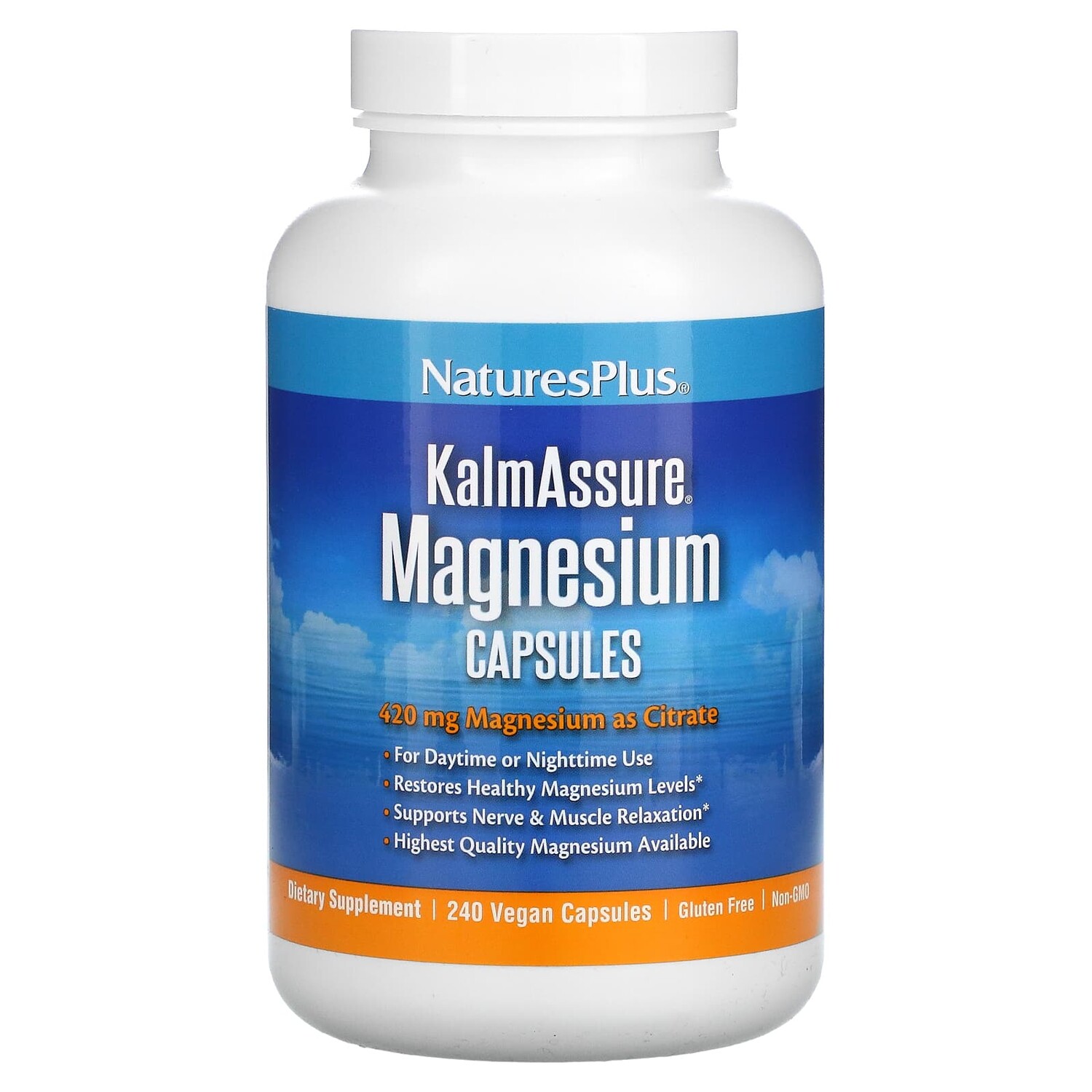 

KalmAssure, магний, 105 мг, 240 веганских капсул, NaturesPlus