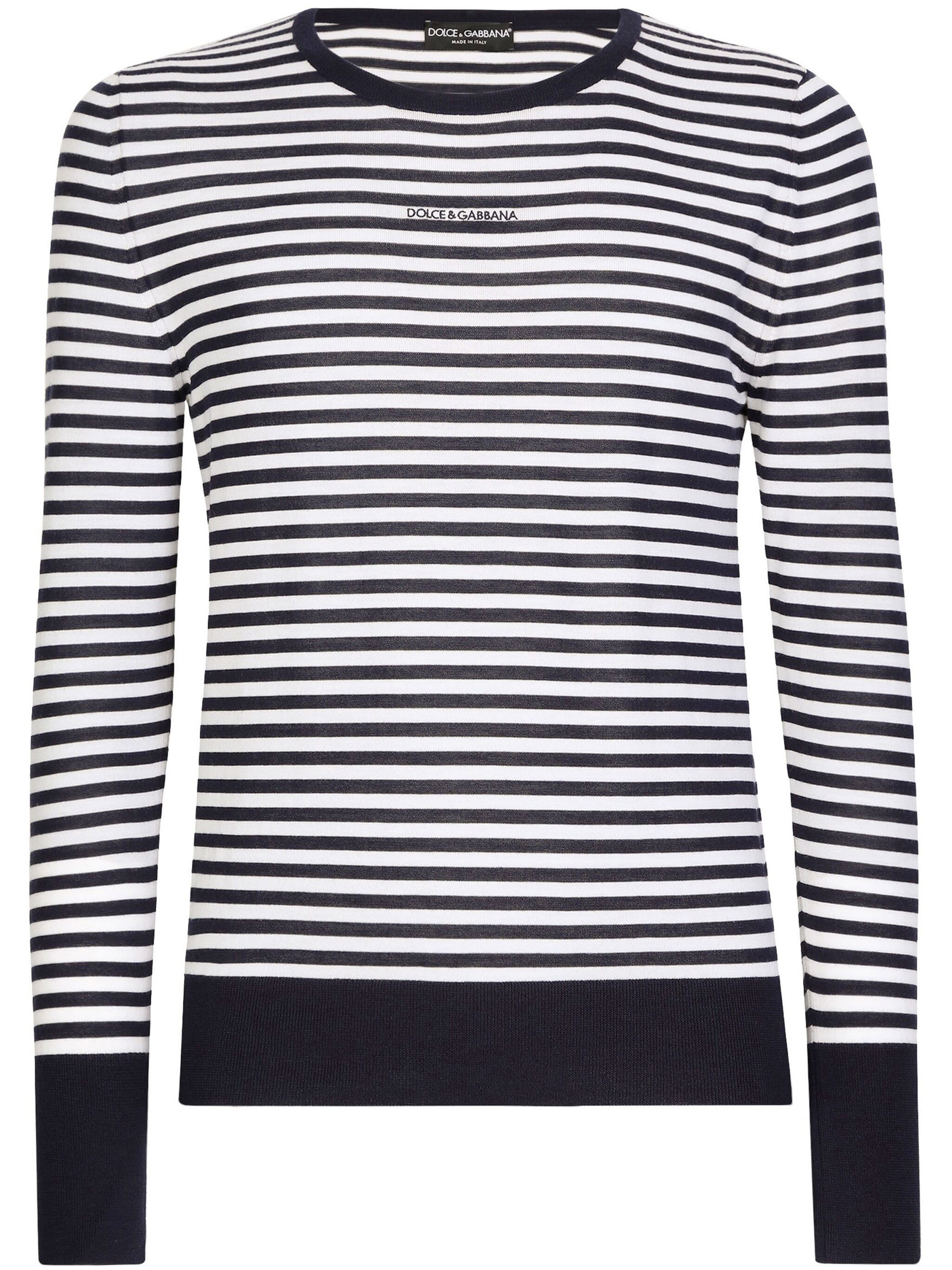 Джемпер Dolce&Gabbana Striped, белый только свитер крючком в бело синюю полоску only