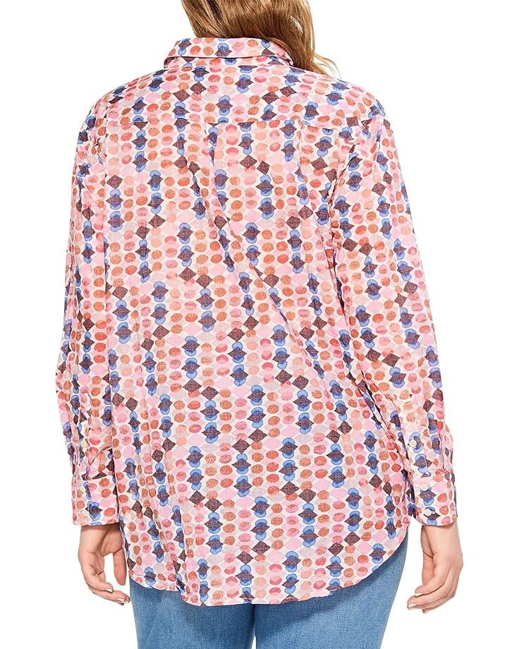 

Рубашка NIC+ZOE Plus Size Geo Dots Boyfriend Shirt, цвет Pink Multi