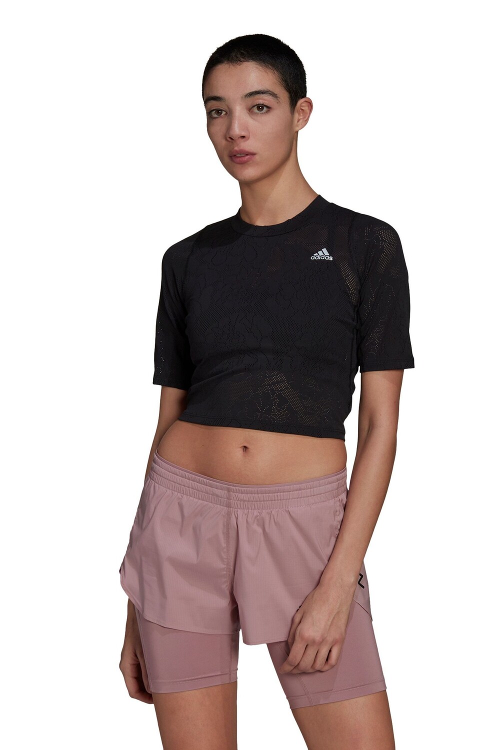 

Кружевная футболка Run Fast adidas, черный