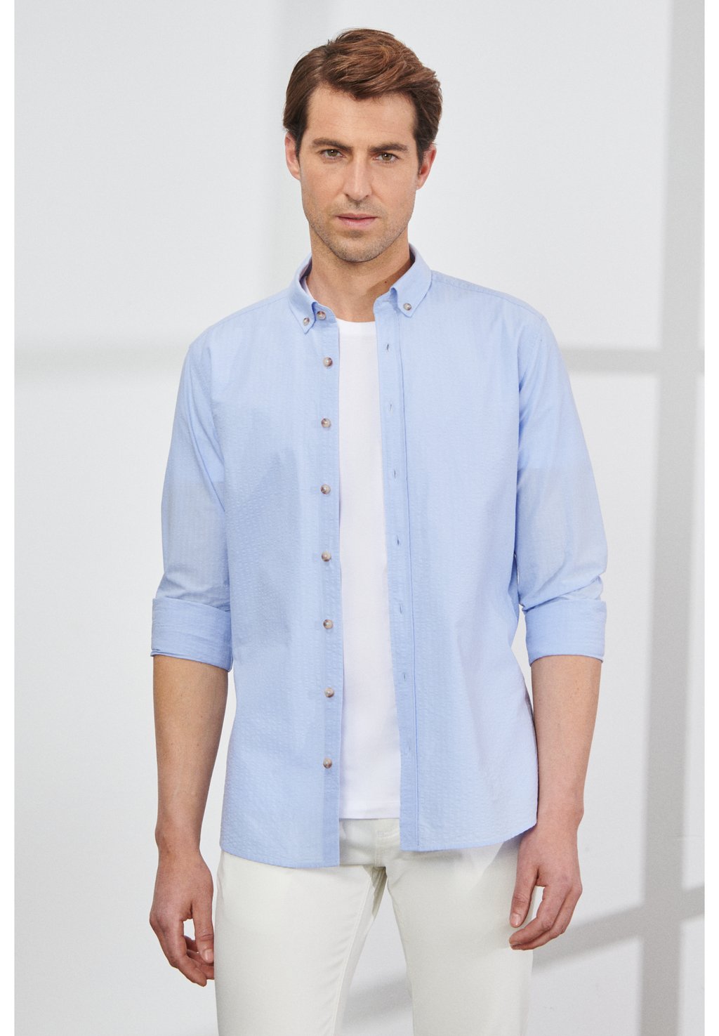 Рубашка SLIM FIT SEERSUCKER AC&CO / ALTINYILDIZ CLASSICS, цвет Slim Fit Seersucker Shirt