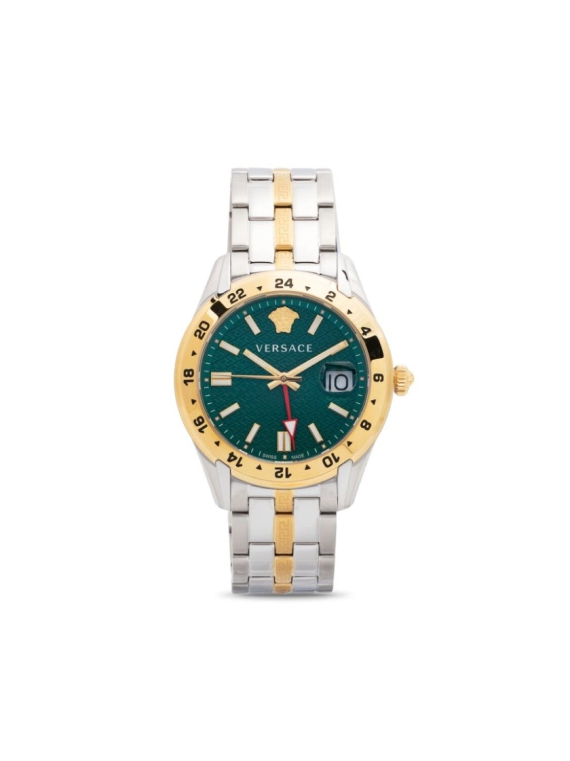 

Versace наручные часы Greca Time GMT 41 мм, зеленый