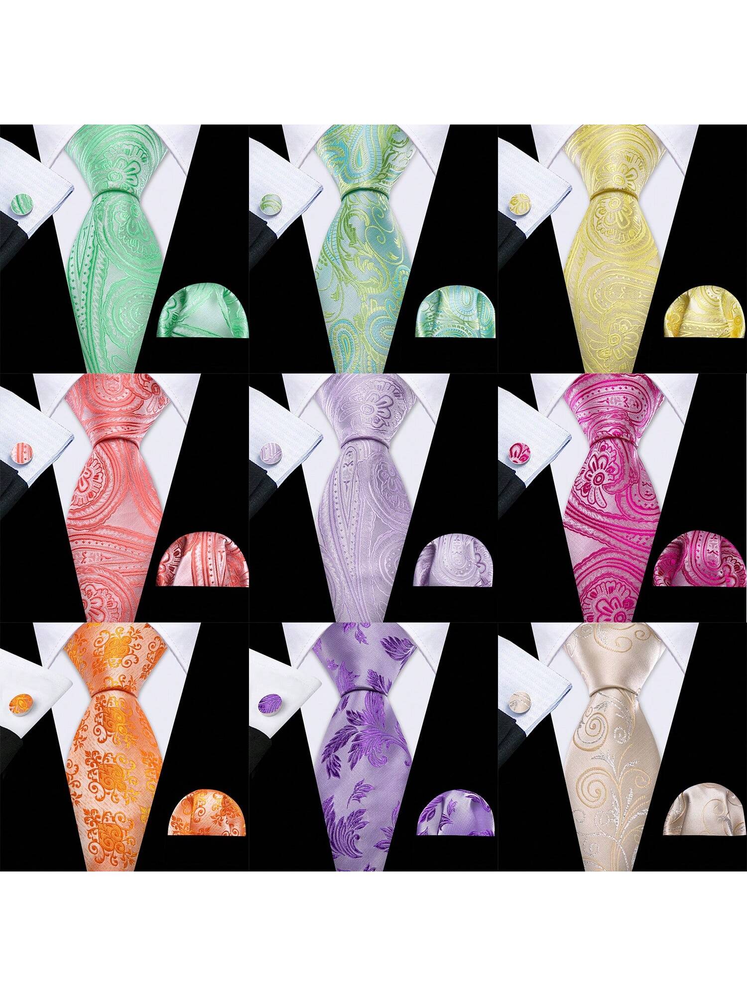 Мужской шелковый галстук Barry Wang, многоцветный отличное качество прямая поставка подарок на день рождения галстук 7 5 см набор запонок галстук галстук мужской галстук цвета хаки офиц