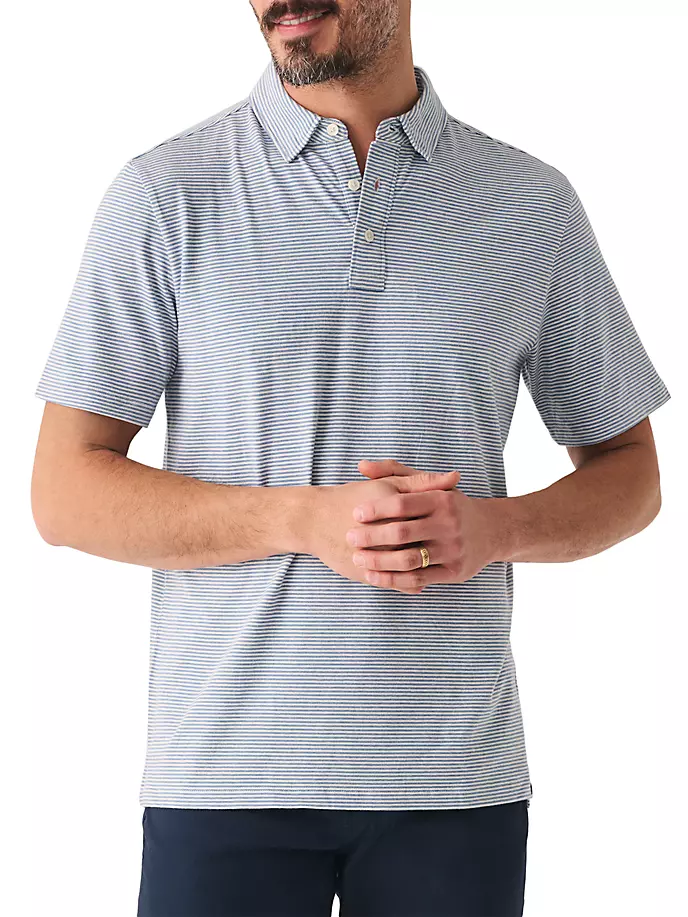

Рубашка поло из смесового хлопка в тонкую полоску Faherty Brand, цвет madaket stripe