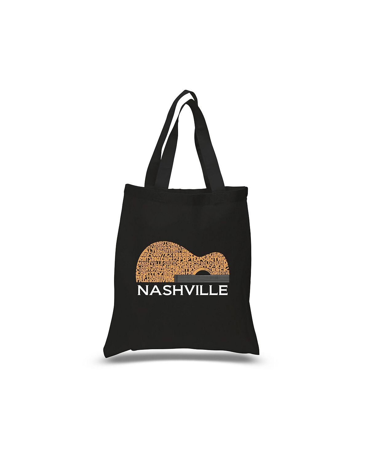 

Гитара Nashville — маленькая сумка-тоут Word Art LA Pop Art, черный