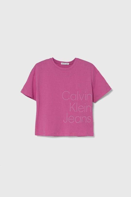 

Хлопковая футболка для детей Calvin Klein Jeans, розовый