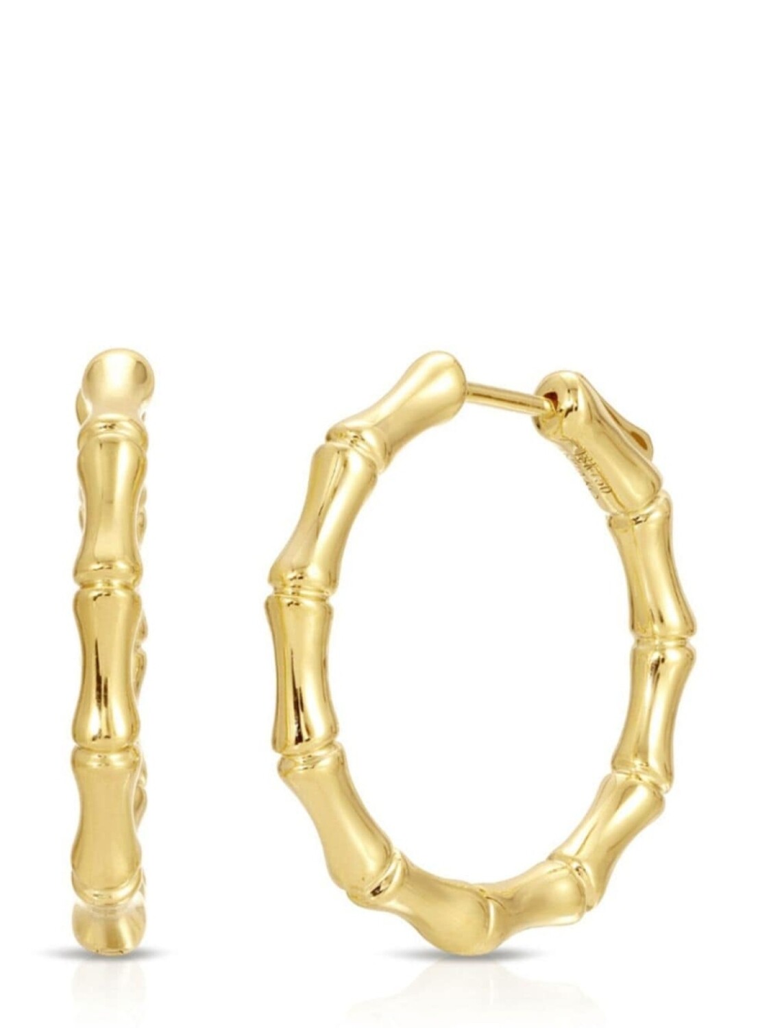 

Серьги-кольца Bamboo из желтого золота Anita Ko, золотой