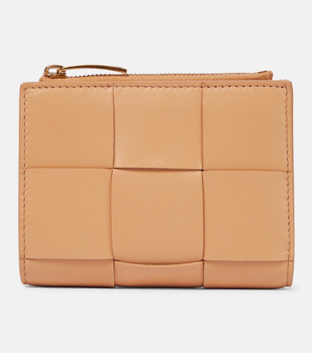 

Складной кожаный кошелек Bottega Veneta, бежевый